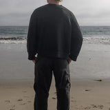 Barrel Sleeve 70's SRF LA Crewneck - Black Embroidered - Heidi Merrick