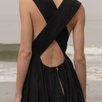 Corsica Dress - Noir Tissue Linen - Heidi Merrick