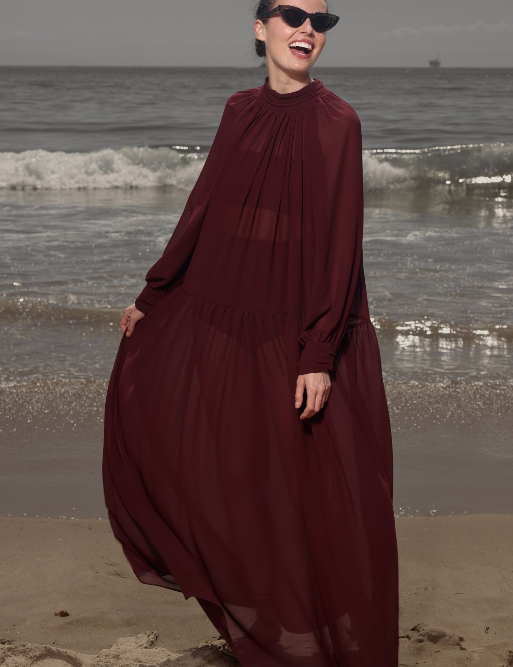 Gaia Dress - Burgundy - Heidi Merrick
