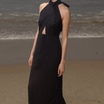 Aurora Dress - Noir Silk Noil - Heidi Merrick