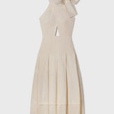 GINGER DRESS - IVORY SILK & HEMP - Heidi Merrick