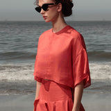 Mojave Top - Vermilion Tissue Linen