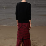 Geometry Skirt - Burgundy Moroccan Stripe - Heidi Merrick