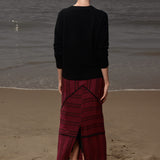 Geometry Skirt - Burgundy Moroccan Stripe - Heidi Merrick