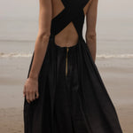 Corsica Dress - Noir Tissue Linen - Heidi Merrick