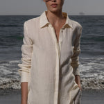 Ami Shirt - Ivory Tissue Linen - Heidi Merrick