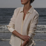 Ami Shirt - Ivory Tissue Linen - Heidi Merrick