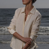 Ami Shirt - Ivory Tissue Linen - Heidi Merrick