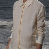 Ami Shirt - Ivory Tissue Linen - Heidi Merrick