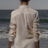 Ami Shirt - Ivory Tissue Linen - Heidi Merrick