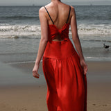 Garden Dress - Vermilion Linen