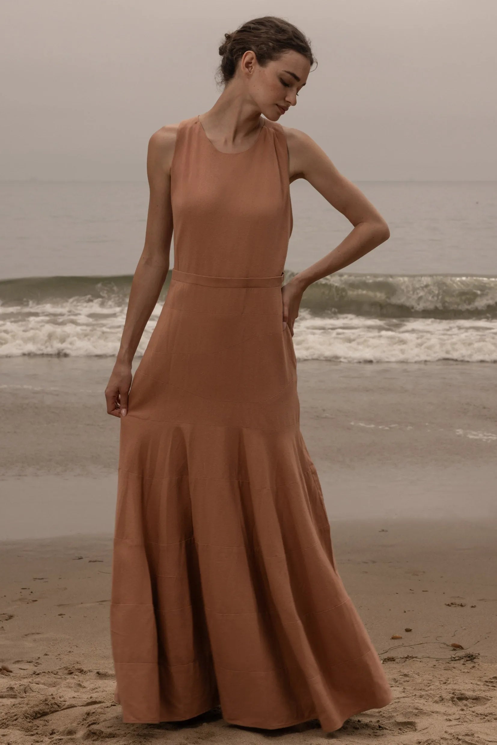 Windsor Gown - Blush Silk Noil - Heidi Merrick
