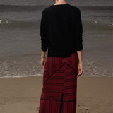 Geometry Skirt - Burgundy Moroccan Stripe - Heidi Merrick