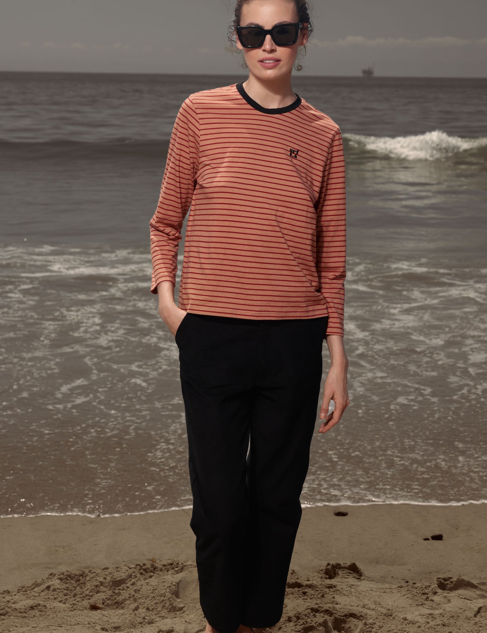 SRF LA Drake Tee - Sunrise & Red Stripes