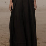 Marbella Skirt - Noir Tissue Linen - Heidi Merrick