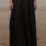 Marbella Skirt - Noir Tissue Linen - Heidi Merrick