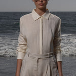 Ami Shirt - Ivory Tissue Linen - Heidi Merrick