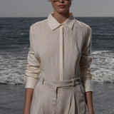 Ami Shirt - Ivory Tissue Linen - Heidi Merrick