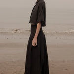 Marbella Skirt - Noir Tissue Linen - Heidi Merrick