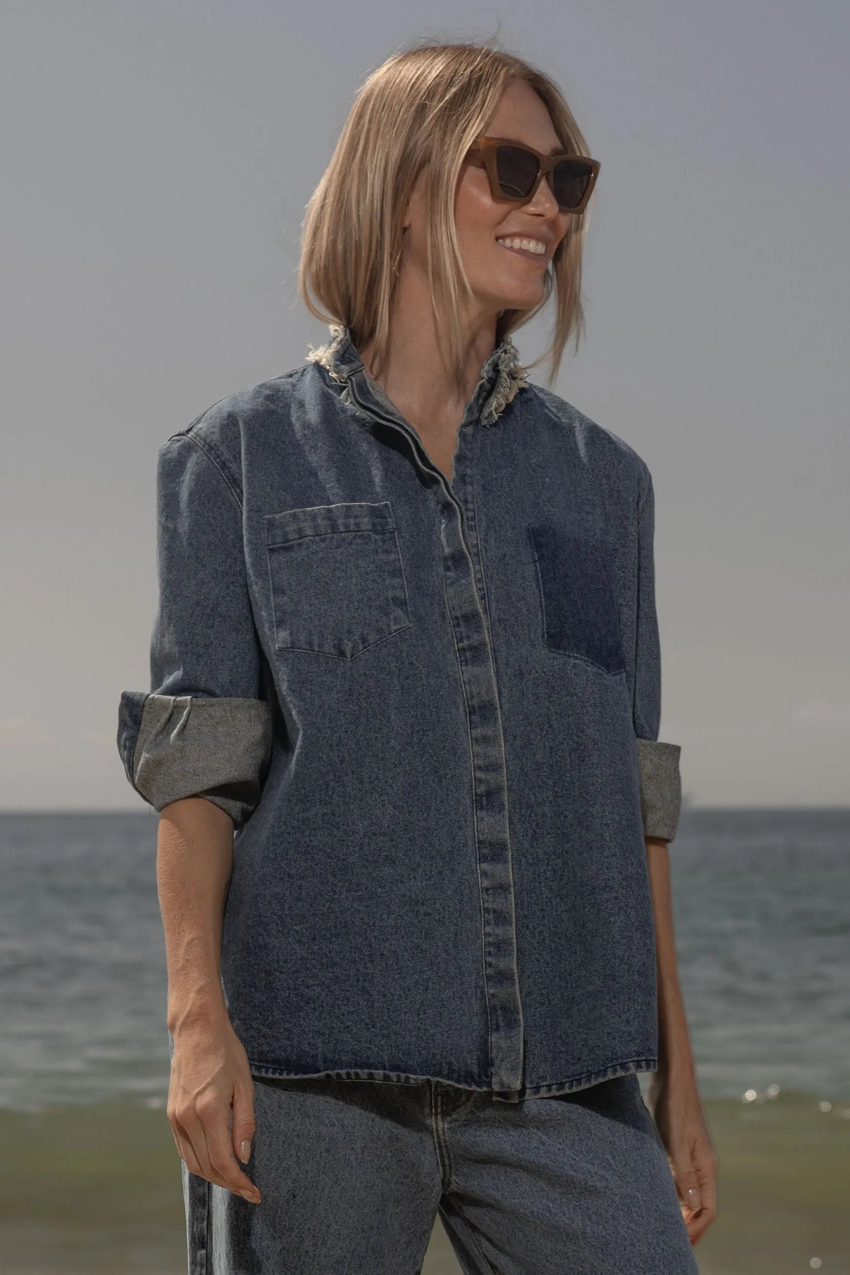 Lisi Top - Denim - Heidi Merrick