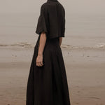 Marbella Skirt - Noir Tissue Linen - Heidi Merrick