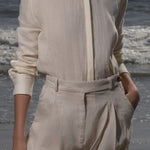 Ami Shirt - Ivory Tissue Linen - Heidi Merrick