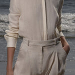 Ami Shirt - Ivory Tissue Linen - Heidi Merrick