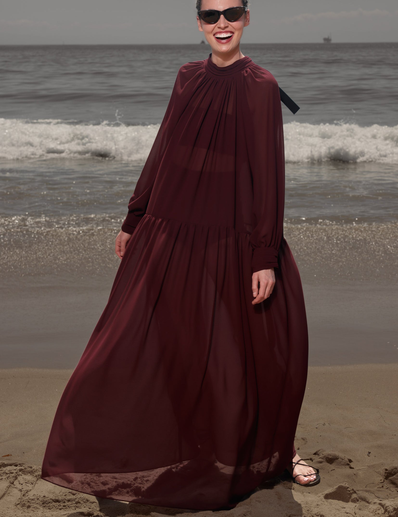 Gaia Dress - Burgundy - Heidi Merrick