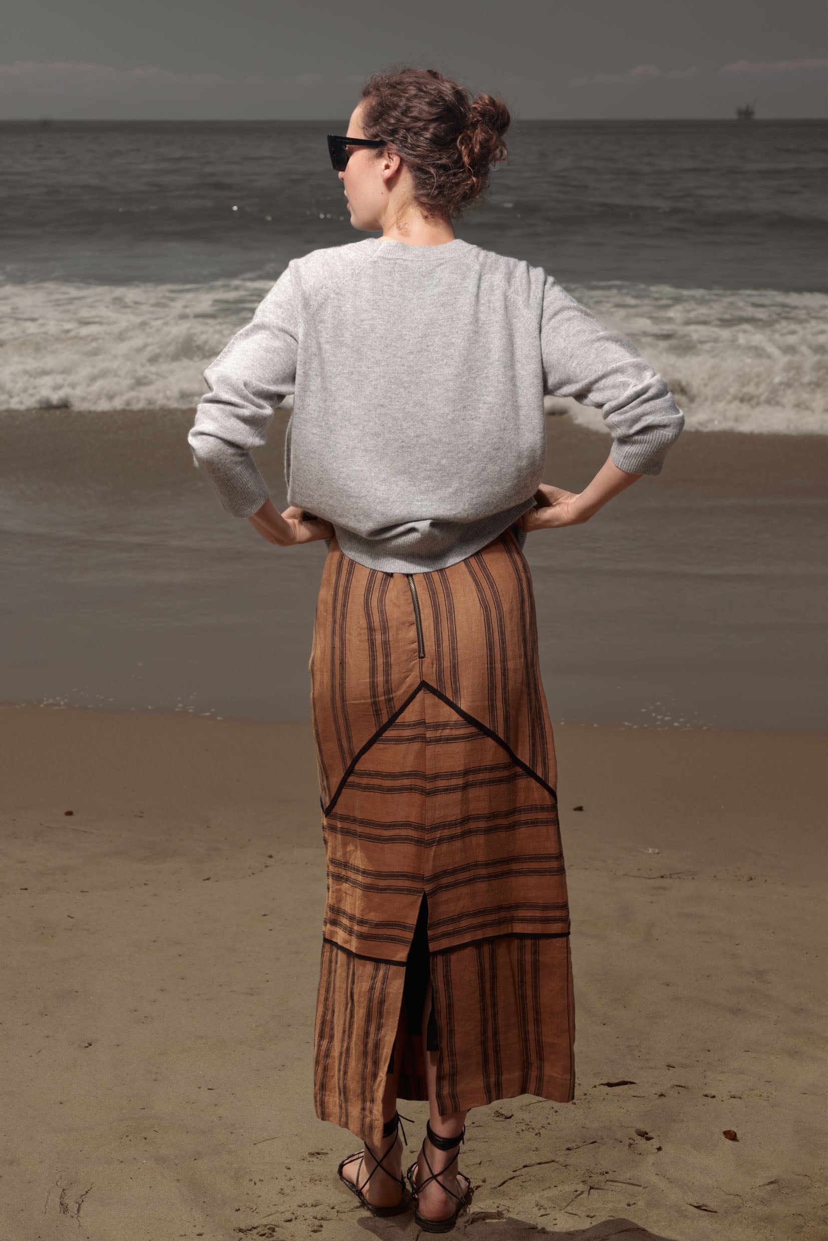 Geometry Skirt - Golden Moroccan Stripe - Heidi Merrick