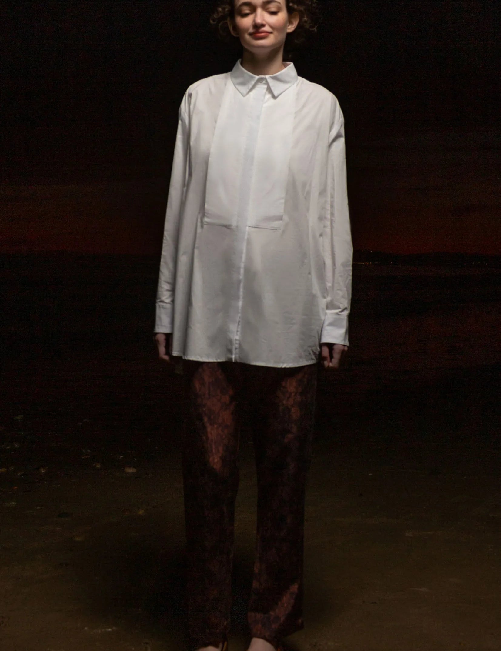 Tux Top - White Shirting - Heidi Merrick