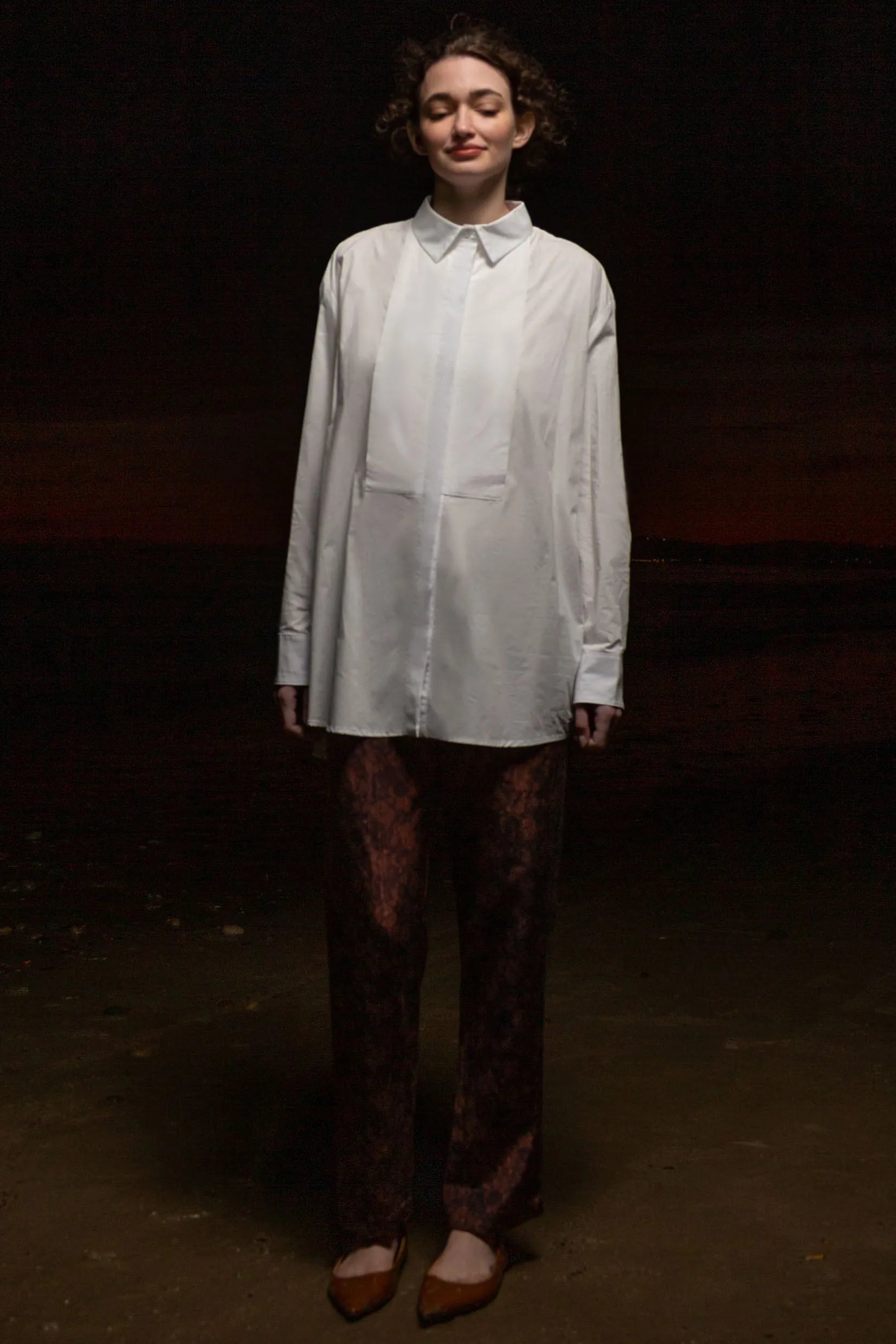 Tux Top - White Shirting - Heidi Merrick