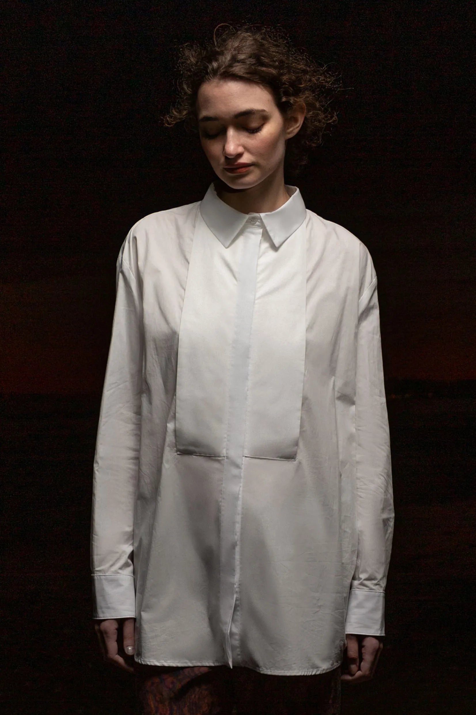 Tux Top - White Shirting - Heidi Merrick