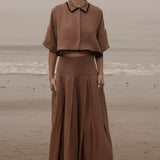 Castella Top - Sable Tissue Linen - Heidi Merrick