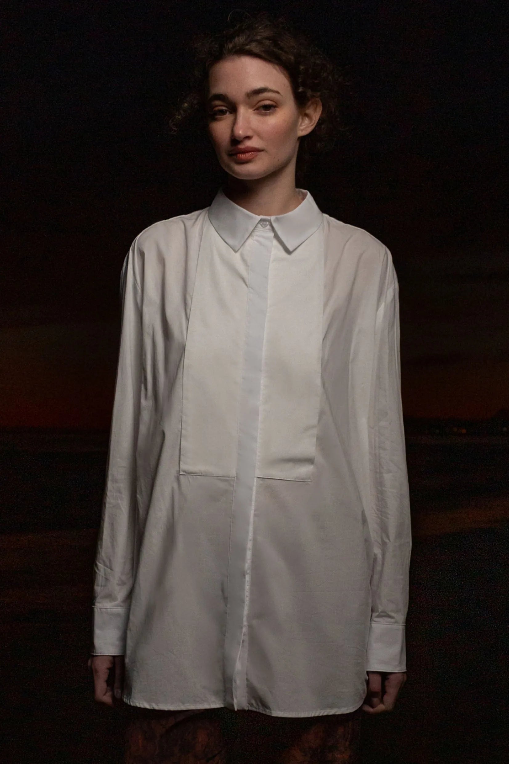 Tux Top - White Shirting - Heidi Merrick