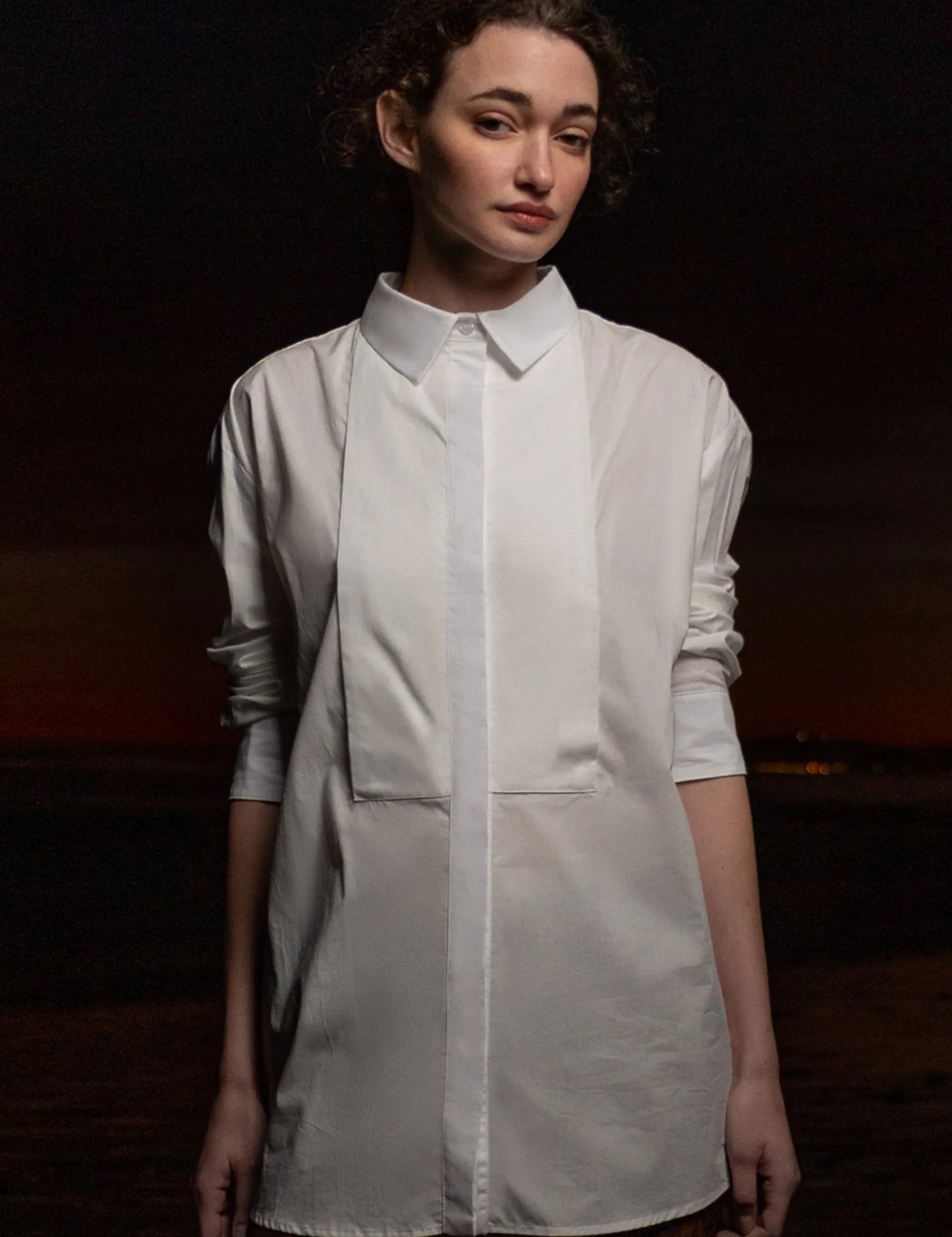 Tux Top - White Shirting - Heidi Merrick