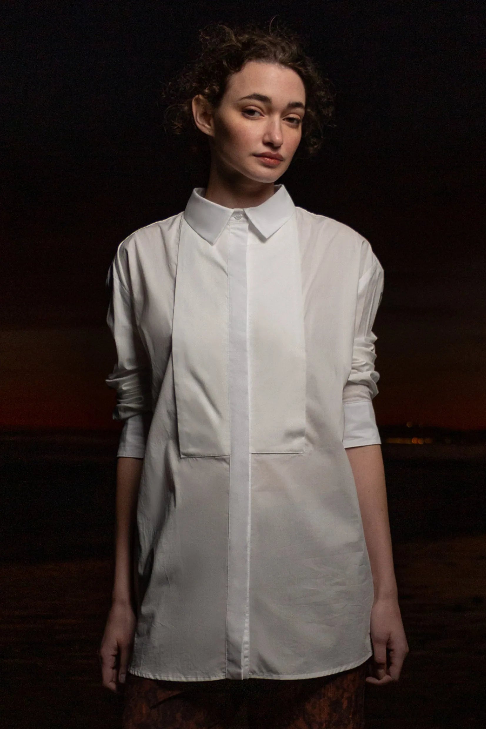 Tux Top - White Shirting - Heidi Merrick