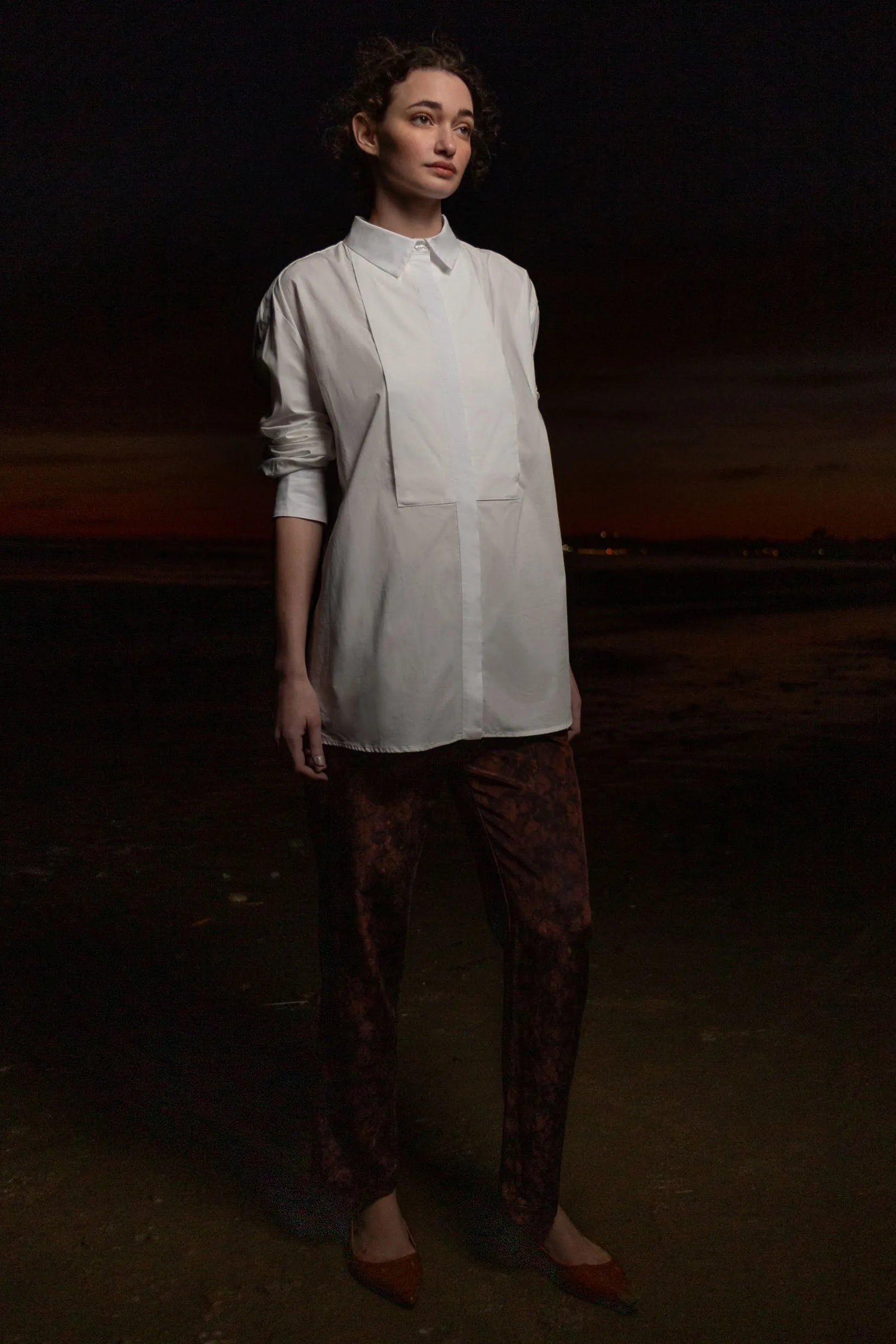 Tux Top - White Shirting - Heidi Merrick