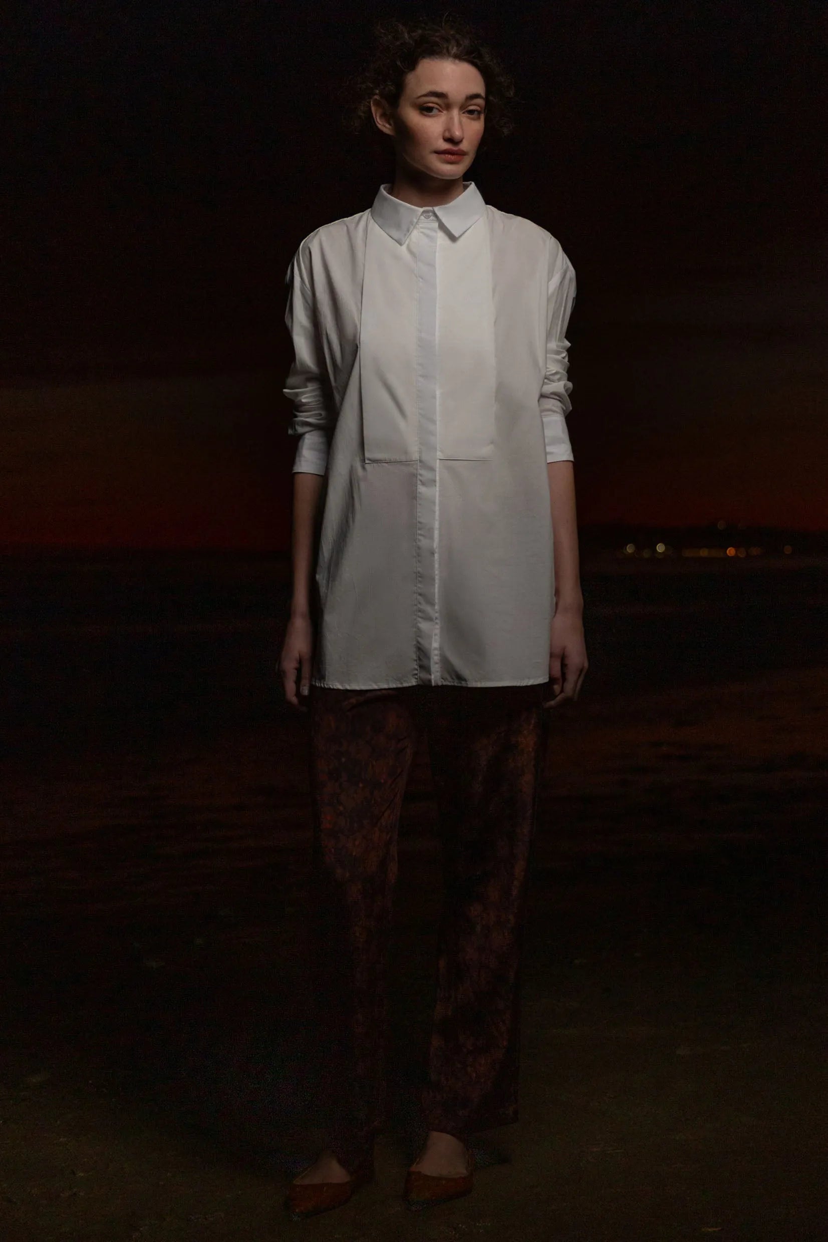 Tux Top - White Shirting - Heidi Merrick