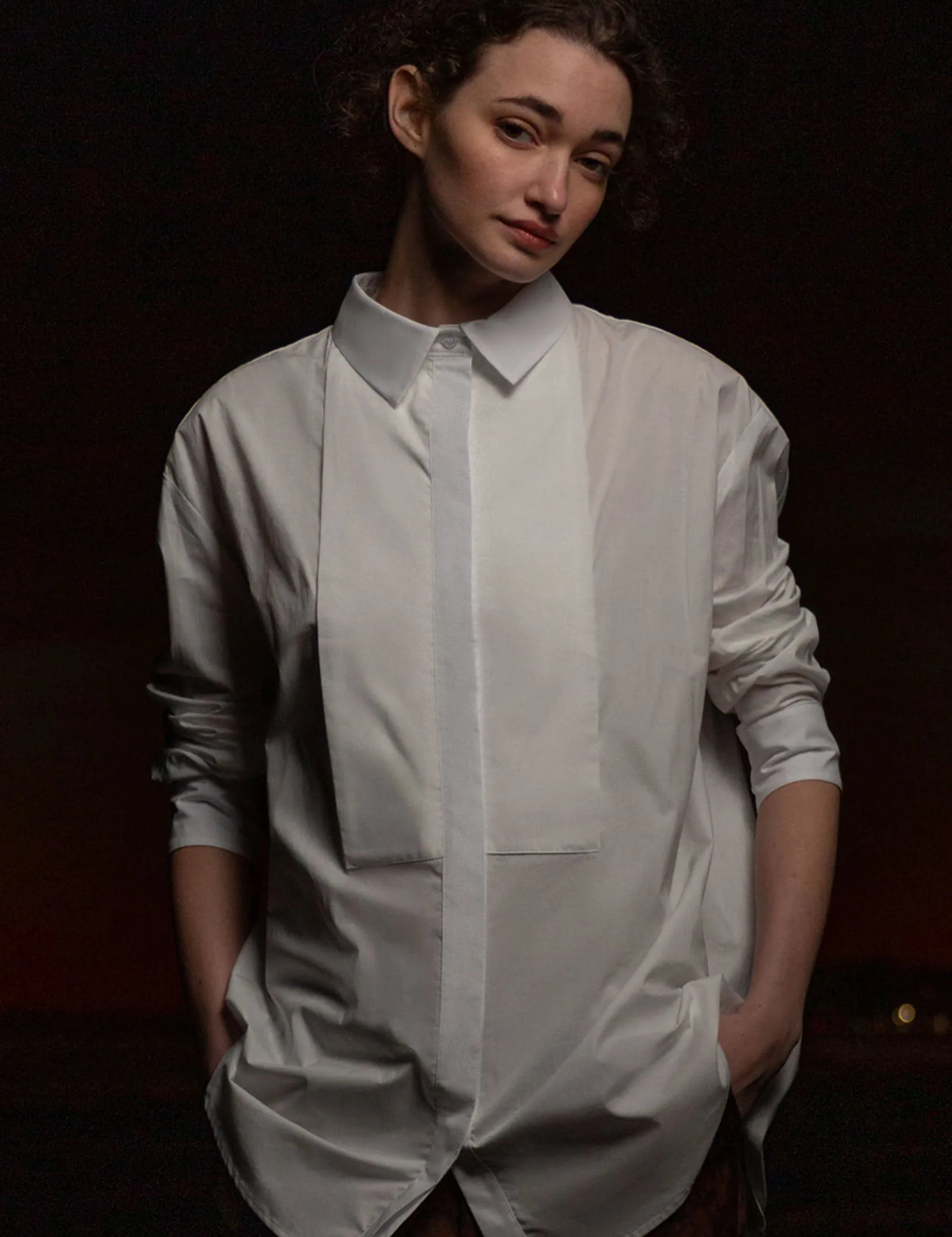 Tux Top - White Shirting - Heidi Merrick