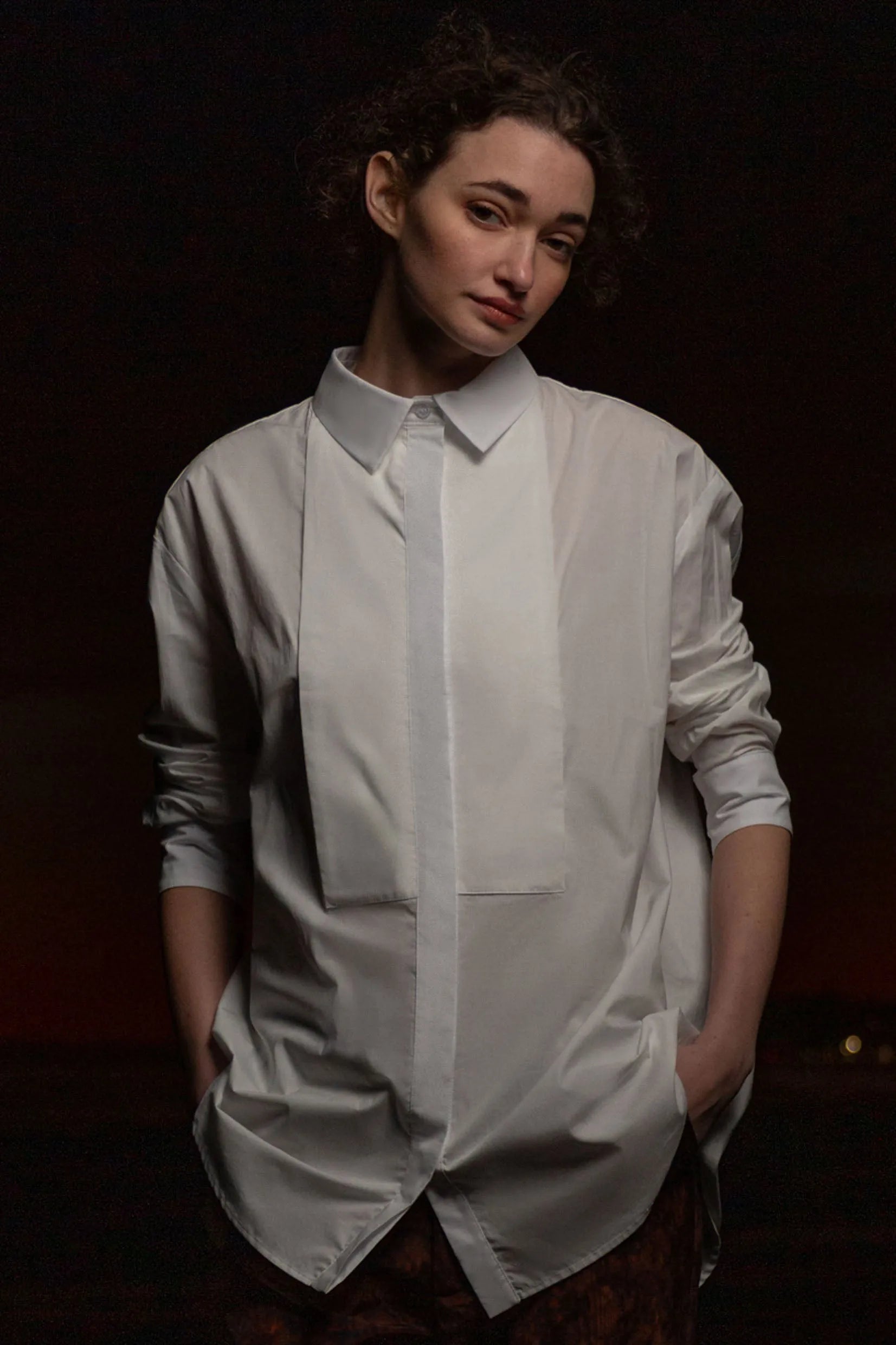 Tux Top - White Shirting - Heidi Merrick