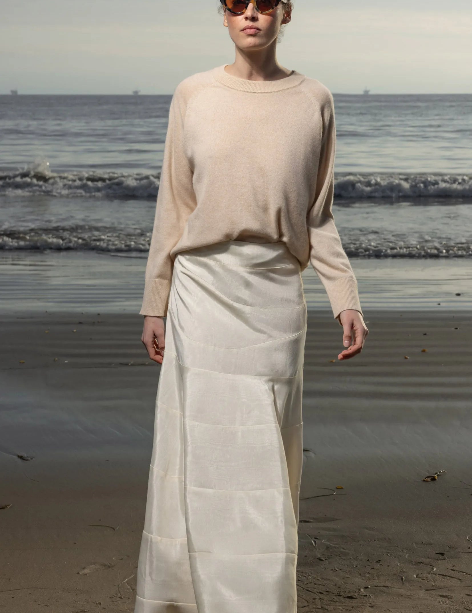 Gale Skirt - Champagne Moire - Heidi Merrick