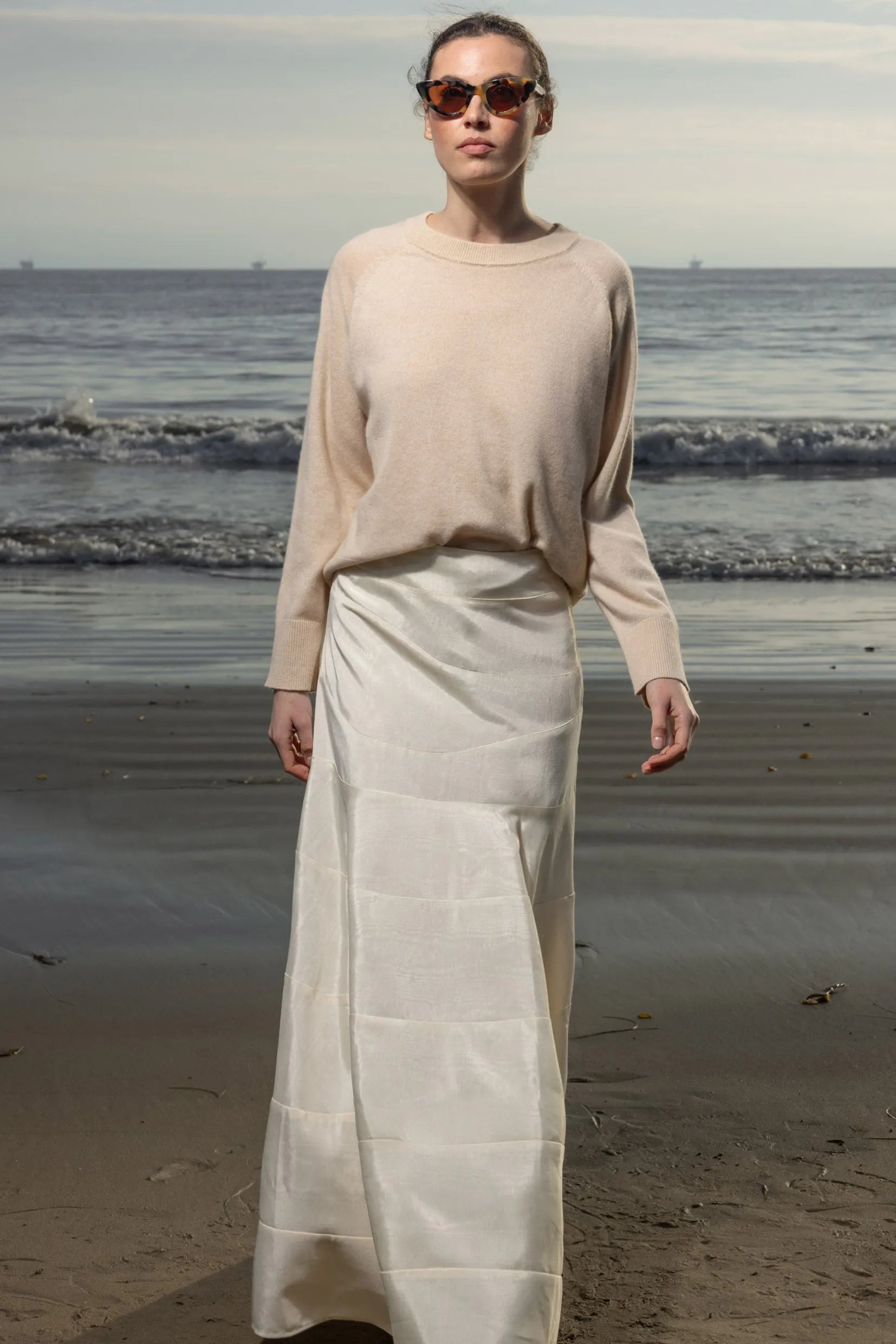 Gale Skirt - Champagne Moire - Heidi Merrick