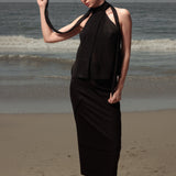 Geometry Skirt - Black Silk Noil