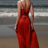 Garden Dress - Vermilion Linen