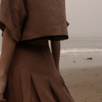 Castella Top - Sable Tissue Linen - Heidi Merrick