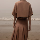 Castella Top - Sable Tissue Linen - Heidi Merrick