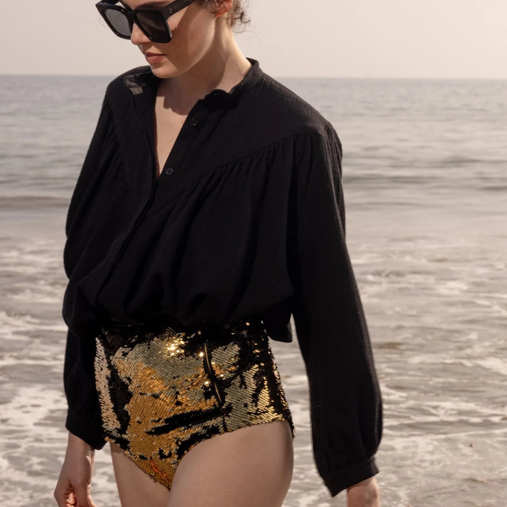 Neptune Bottom - Black & Gold - Heidi Merrick