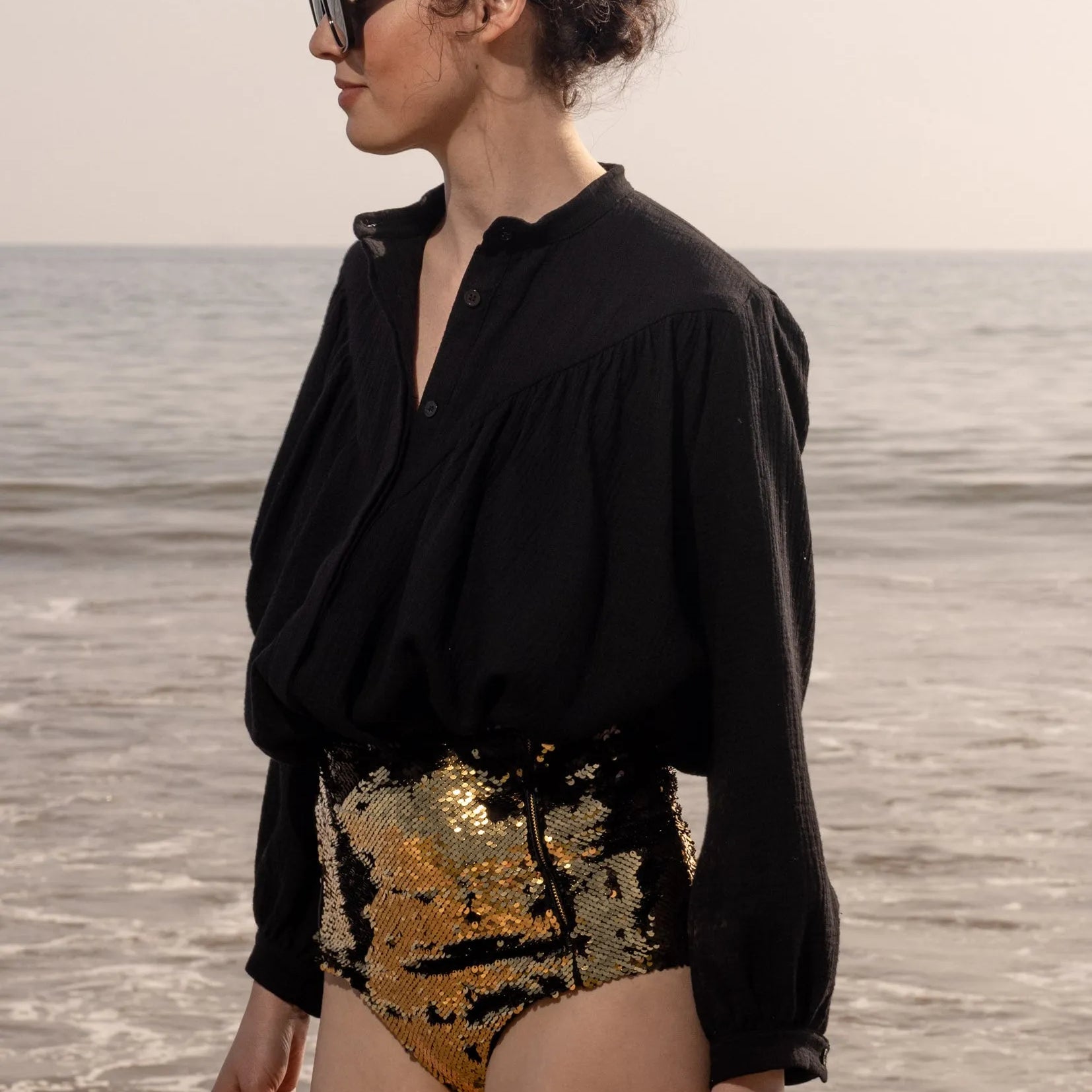 Neptune Bottom - Black & Gold - Heidi Merrick