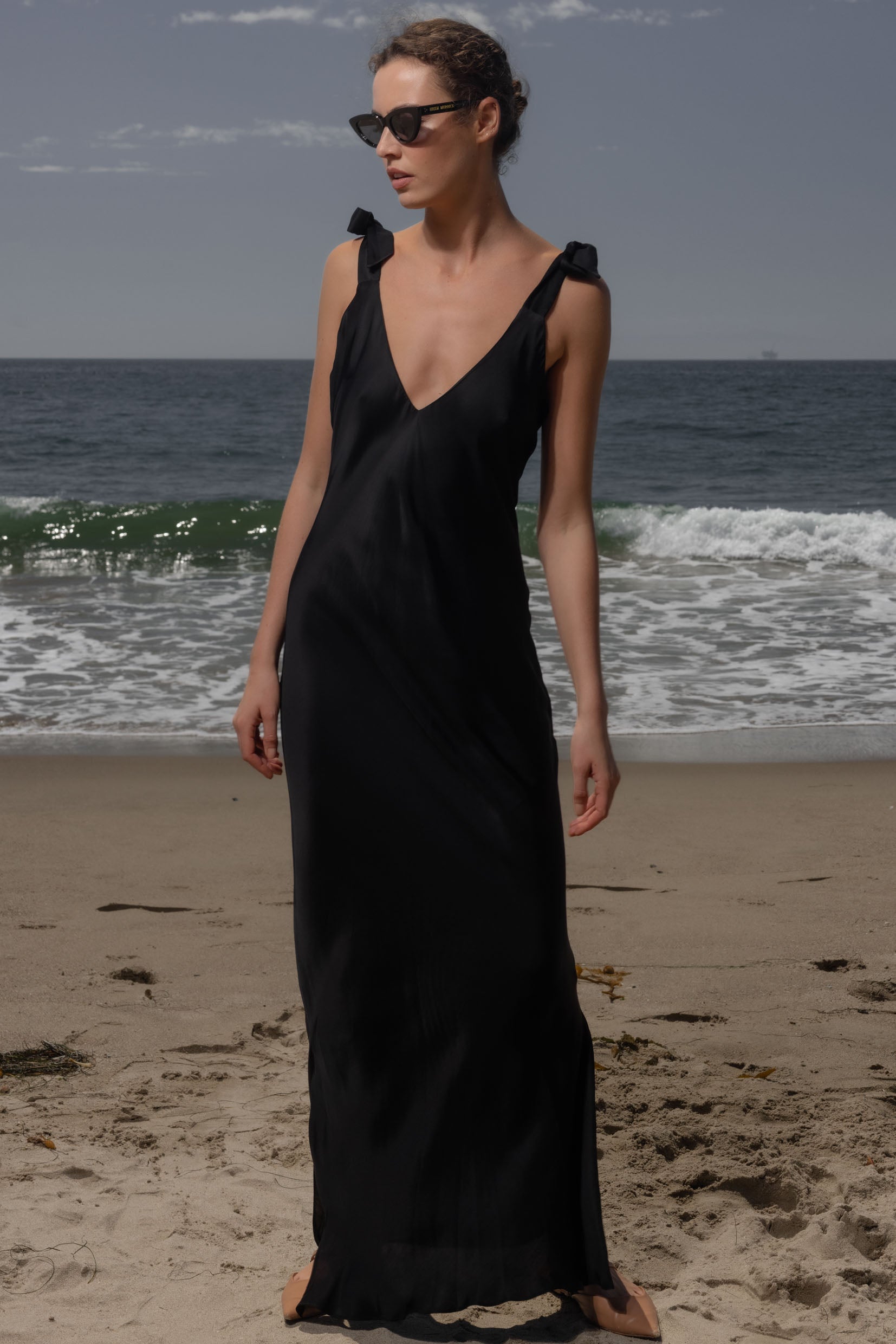 Grace Slip Dress - Noir - Heidi Merrick