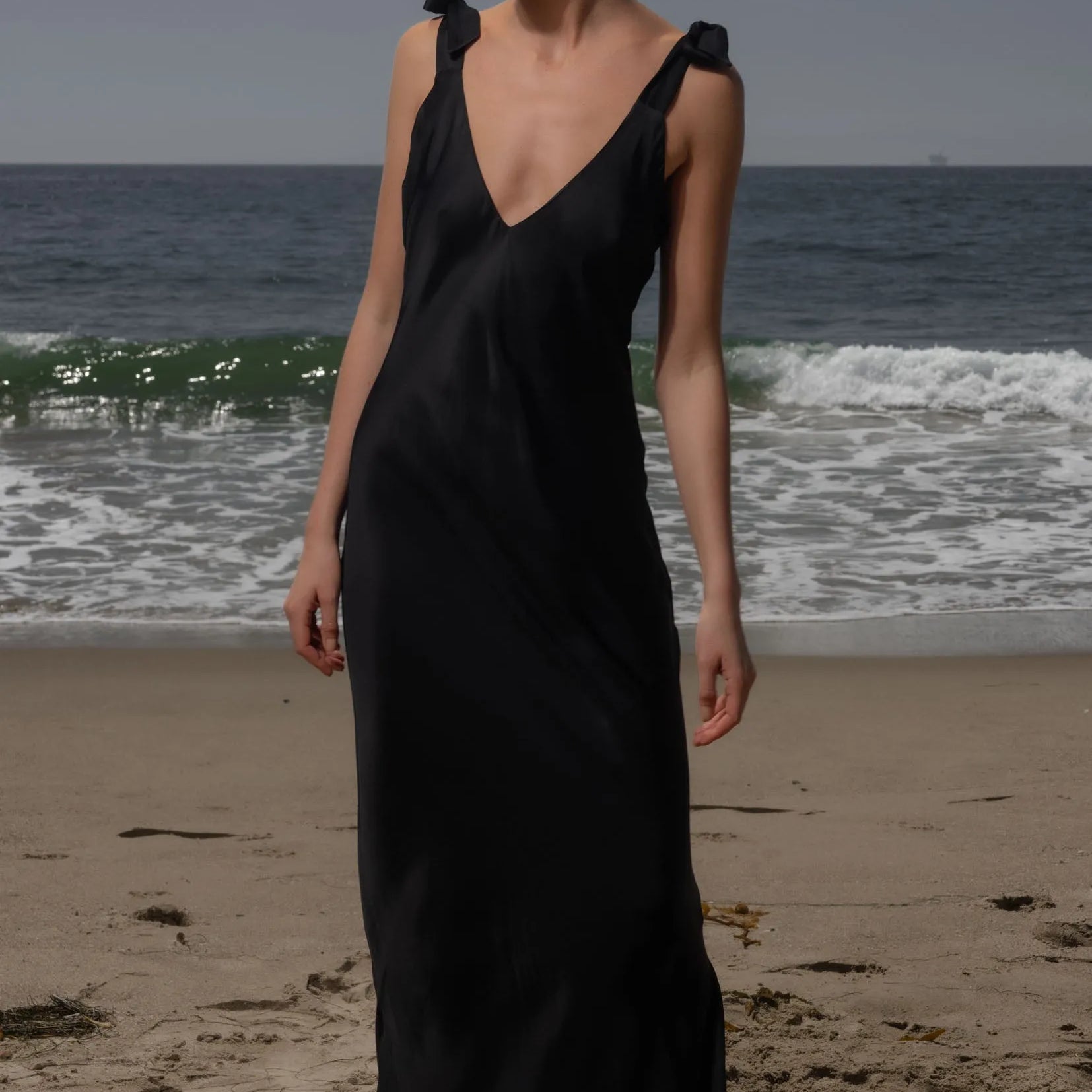 Grace Slip Dress - Noir - Heidi Merrick